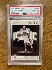 2020-21 Panini NOIR Cole Anthony Gold RC # 05/10 Orlando Magic PSA 8