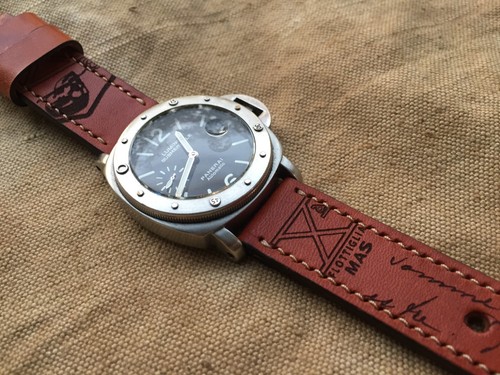 24mm Handgefertigtes Leder Uhrenarmband, Flottiglia Tribut, Braun, Decima Mas - Bild 8 von 8