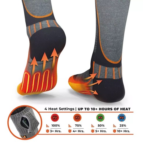 NEW Fieldsheer Mobile Warming Wireless Remote Control Merino Wool Heated Socks - Picture 2 of 8
