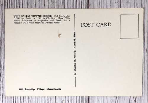 Cartolina d'epoca Sturbridge MA Massachusetts Salem Towne House - Foto 4 di 4