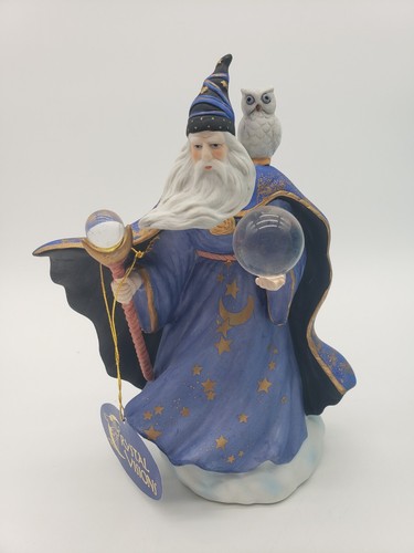 San Francisco Music Box Co. Wizard W/ Crystals & Owl "Music of the Night" 1991 - Picture 3 of 13