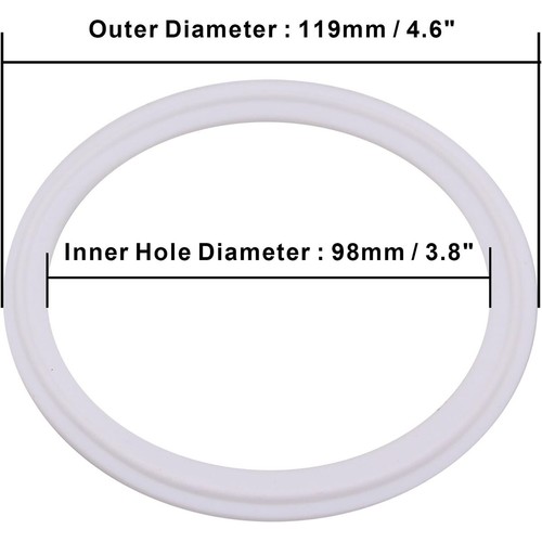 Abrazaderas sanitarias de repuesto de sello de silinona triple trébol de 4" pulgadas resistencia al calor - Imagen 2 de 4