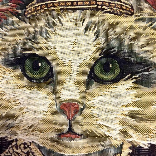 SET MIT 3 KATZEN MIT KRONE 18"" x 18"" BELGISCHE TAPEZIERKISSENBEZÜGE, 3039/40/41 - Bild 5 von 7