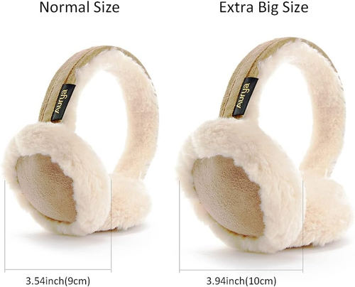 Ear Muffs - Classic Unisex Ear Warmer Winter Outdoor Extra Big Chestnut - Picture 3 of 12