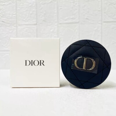 Dior Beaute Mirror Pocket Logo Mirror Black Leather Rhombus