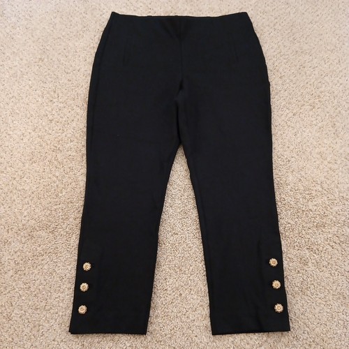 Chico's Ankle Pants Womens US Size 14 Black Pull On 36x26 High Rise
