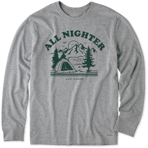 Life Is Good LS Shirt Crusher Lite Tee ALL NIGHTER CAMP Zelt Brust 42 Zoll Herren M - Bild 3 von 6