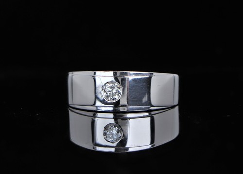 Tasha R Platin 0,23 kt runder Diamant Herren Ehering Jubiläumsring Größe 10 - Bild 4 von 7