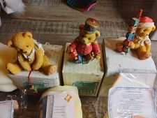 Cherished Teddies Christmas All 3 Bears with Blocks Holden Jeffrey Nolan NOS