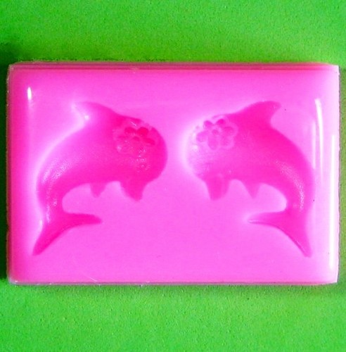 2 lindos delfines con flores molde de Fairie Blessings - Imagen 3 de 4