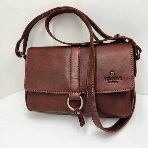 Borsa a tracolla Wild West donna pelle marrone Lili western fatta a mano cottagecore - Foto 4 di 16