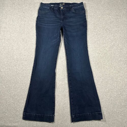 Wrangler Retro High Rise Trouser Boot Jeans Women's Size 32Wx34L Blue Dark Wash