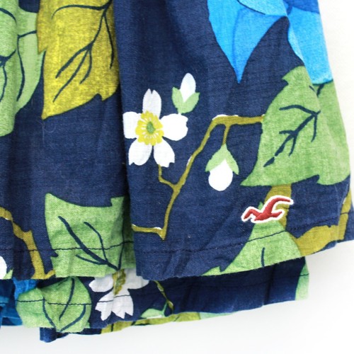 Hollister Blue 100% Cotton Floral Pockets Lined Tiered Fairy Skirt Small - Picture 2 of 6