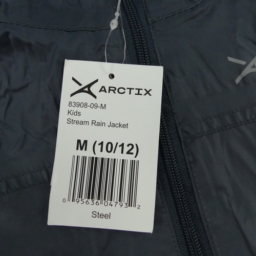 Arctix Rain Jacket Boys Medium 10/12 Grey Packable Water Resistant Raincoat - Picture 5 of 23