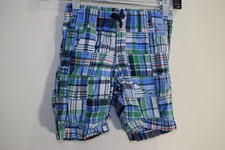 2016 Gymboree Plaid Patchwork Madras Pull On Shorts BOYS 5 24x6 Blue Green