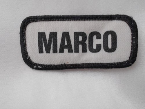 MARCO GEBRAUCHT SIEBDRUCK VINTAGE AUFNÄHEN NAME PATCH ETIKETTEN VERSCHIEDENE FARBEN VERFÜGBAR - Bild 6 von 12