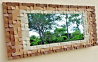 48" x 36" Cube Art Wood Mirror Mosaic Wall Decor - Handmade Statement Piece