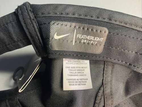 NEW! NIKE Women's DRI-FIT Tennis/Run Featherlight Hat-Black 679424-010 - Picture 6 of 7