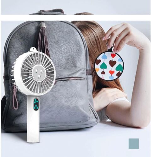 2x Portable Mini Hand-Held Fan 3 Speed Cooler Cooling USB Desk Moisturizing Spra - Picture 6 of 6