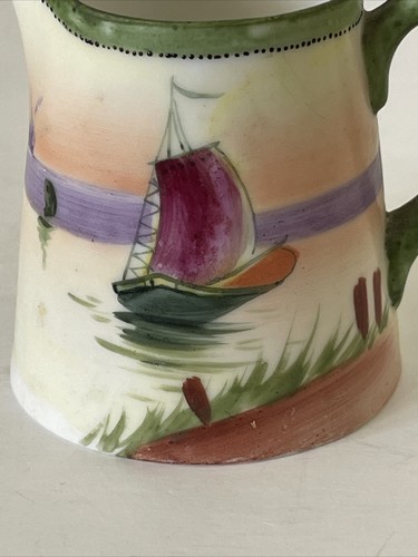 Diseño de velero crema de porcelana pintada a mano nipona vintage - Imagen 8 de 12