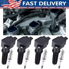 4X Ignition Coils + 4X Spark Plugs For 13-17 Ford Fusion Focus Taurus 2.0L UF670