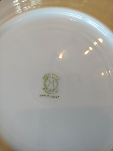 Antique 1920s handpainted Noritake Japan pink purple floral dessert plate EUC - Picture 8 of 11
