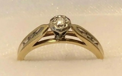 Anillo de diamantes 10K .40 tcw aprox. Compromiso talla 6 - Imagen 5 de 8