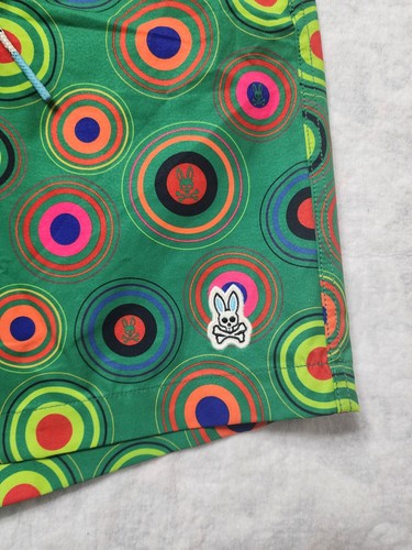 Psycho Bunny Andrew Mens XXL Emerald Green/Multi Men's Swim Trunks colorful grea - Picture 2 of 9