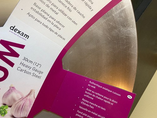 Dexam 30 cm / 12” Carbon Steel Wok Rubberwood Handle Metal Utensil Safe - Picture 10 of 11