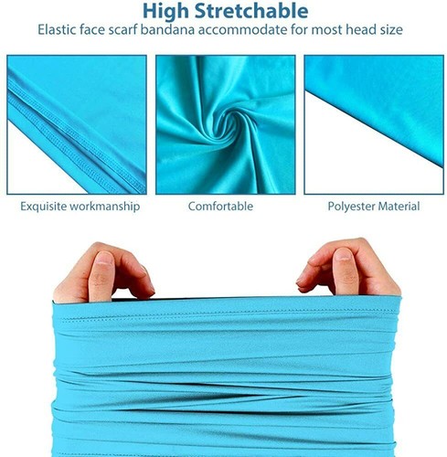 Face Mask Balaclava Tube Bandana Cover Snood UV Sun Protection Neck Gaiter Scarf - Picture 6 of 56