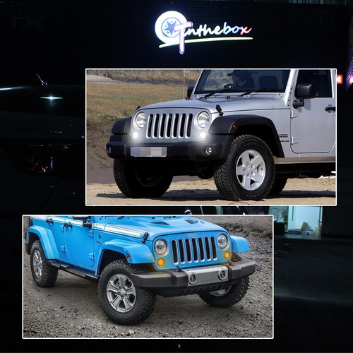 Lente ahumada blanca/ámbar señal de giro LED y luz DRL para Jeep Wrangler JK 2007-2017 - Imagen 8 de 10