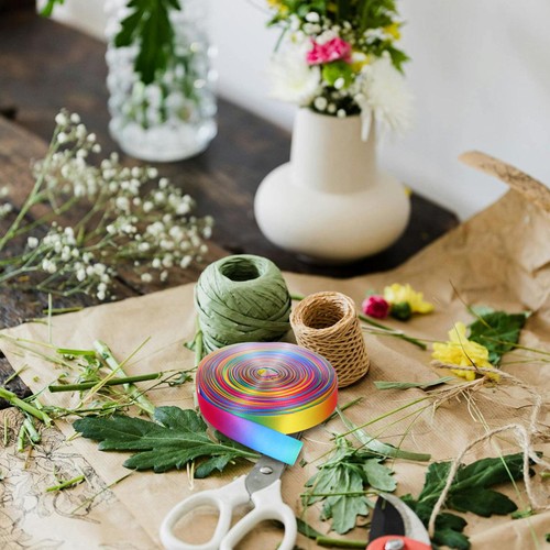 Fabric Ribbon for Presents Single Sided Craft Bouquet Decoration - Foto 2 di 12