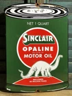 VINTAGE SINCLAIR OPALINE MOTOR OIL CAN 11” PORCELAIN SIGN SERVICE STATION PUMP