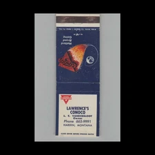 Matchbook Cover Lawrence's Conoco Hardin MT