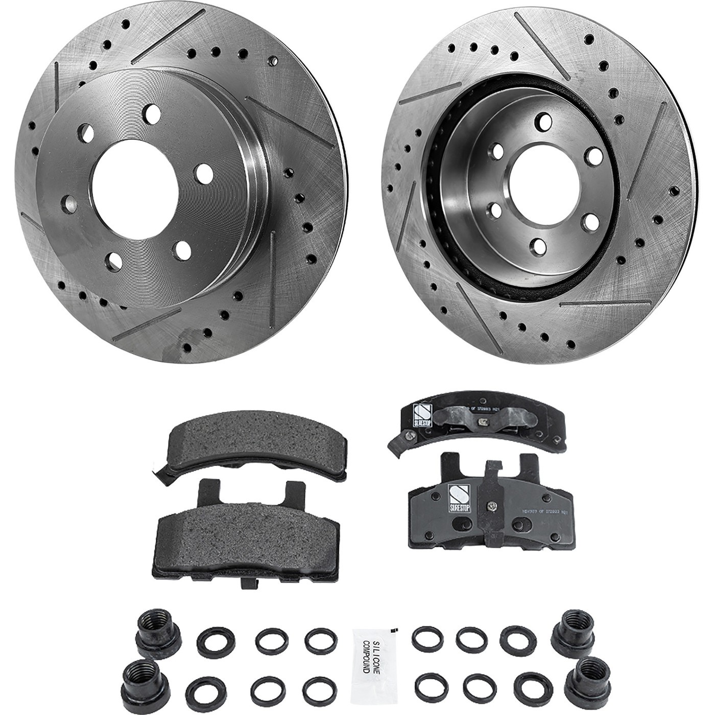 Комплект тормозных дисков и колодок для 88-99 Chevrolet K1500 88-95 Chevrolet K2500 Передний