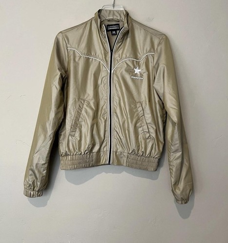 Converse x MadeMe Jacke Damen XS Khaki Western Track Zip Mesh gefüttert A01-270 - Bild 8 von 9