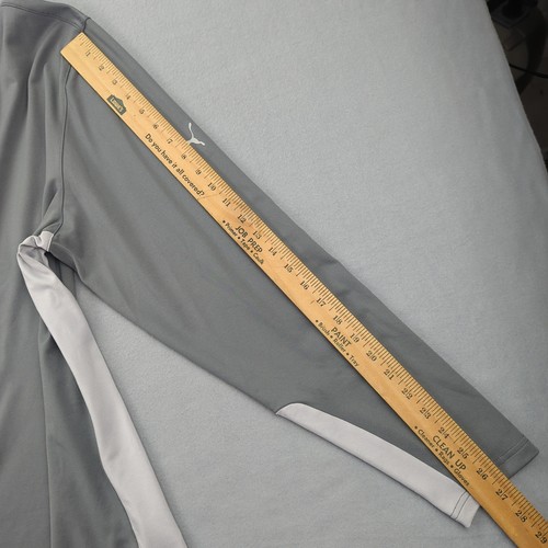 Puma Golf Gamer 1/4 Zip Pullover Uomo XL UPF 50+ Manica Lunga Grigio Bianco Atletico - Foto 9 di 11