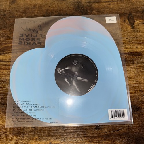 Taylor Swift Lover (Live From Paris) Heart Shaped Vinyl - IN HAND Fast Free Ship - Picture 2 of 2