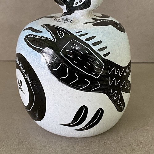 Scultura Kosta Boda Caramba bianco e nero ~ Ulrica Hydman-Vallien ~ adesivo firmato - Foto 4 di 22