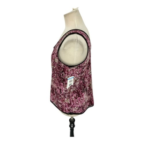 Halogen Raw Edge V Neck Tank Top Pink Pebbles Size Small NWOT $49 MSRP - Picture 5 of 8