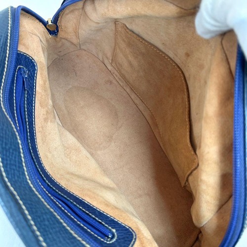 LOEWE Tote Bag Leather Blue Anagram Logo Women Vintage Auth - Picture 14 of 24