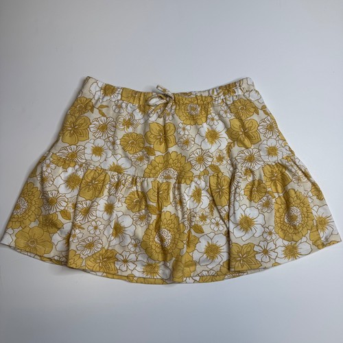 BTWEEN Girls Sz 14 Casual Wear Yellow Floral Elastic Waist Stretchy Tiered Skort - Picture 1 of 6