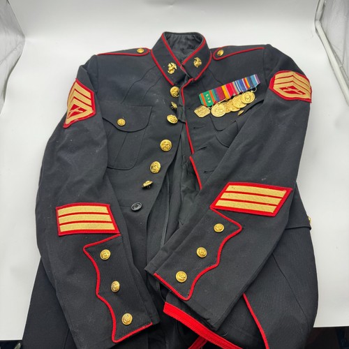 USMC männlicher eleganter blauer Mantel passt XL normaler Uniform Marine Corps