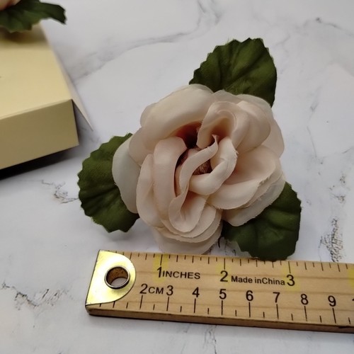 Vtg Shabby Chic Victorian Rose Clip On Christmas Ornaments Set Of 6 - Picture 7 of 12