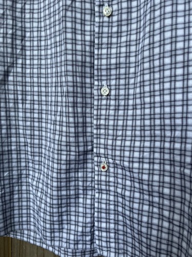 ISAIA NAPOLI Gray and White Plaid Button Down Shirt Size 15.5 - Picture 6 of 10