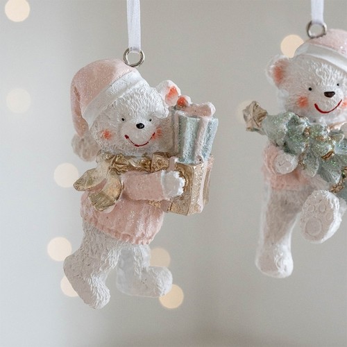 Holiday Themed Couple Bear Sturdy Resin Portable for Romance Christmas Gift - Picture 3 of 8
