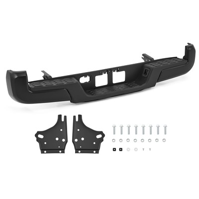 Black Steel Rear Bumper Assembly W/o Sensor Holes For 2016-2023 Toyota Tacoma