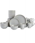 Gibson Home 32pc Stoneware Rockaway Dinnerware Set Blue: Service for 8, Solid Pa