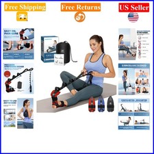 Red Foot Calf Stretcher Strap for Plantar Fasciitis, Heel Spurs, Adults