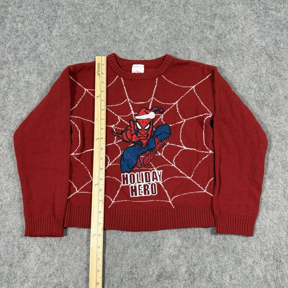 Suéter Marvel Spider-Man Tejido Vacaciones Manga Larga Juvenil Niño Talla 7 Rojo Foto 3 de 4